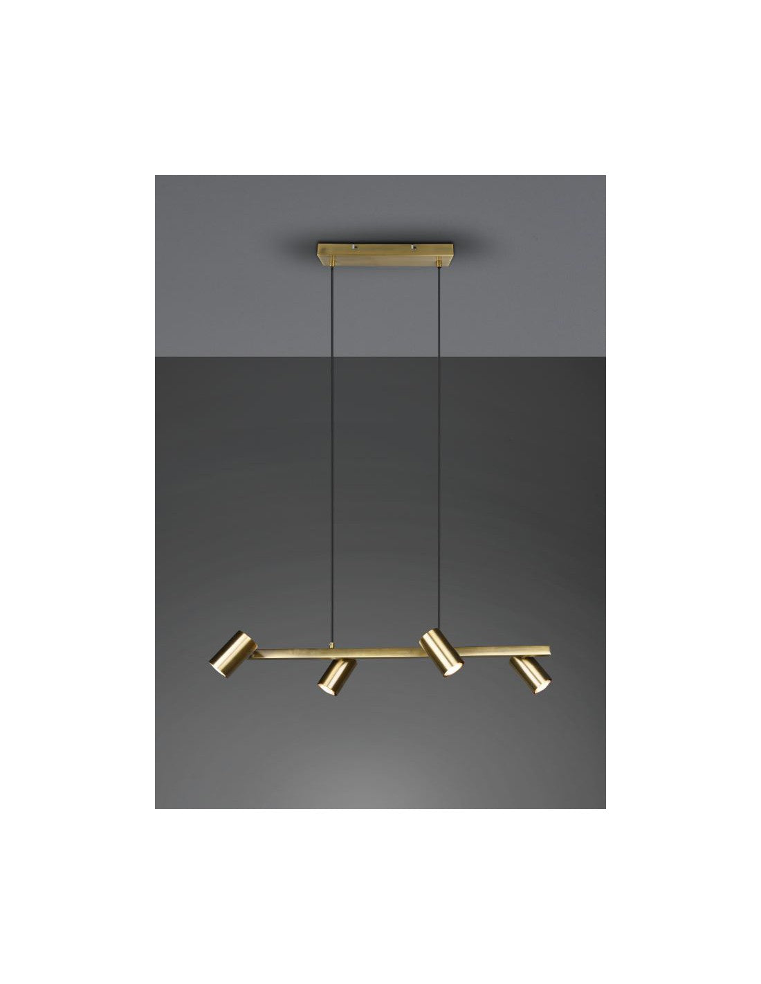 Sospensione 4 Faretti GU10 Orientabili Marley Ottone Invecchiato Trio Lighting