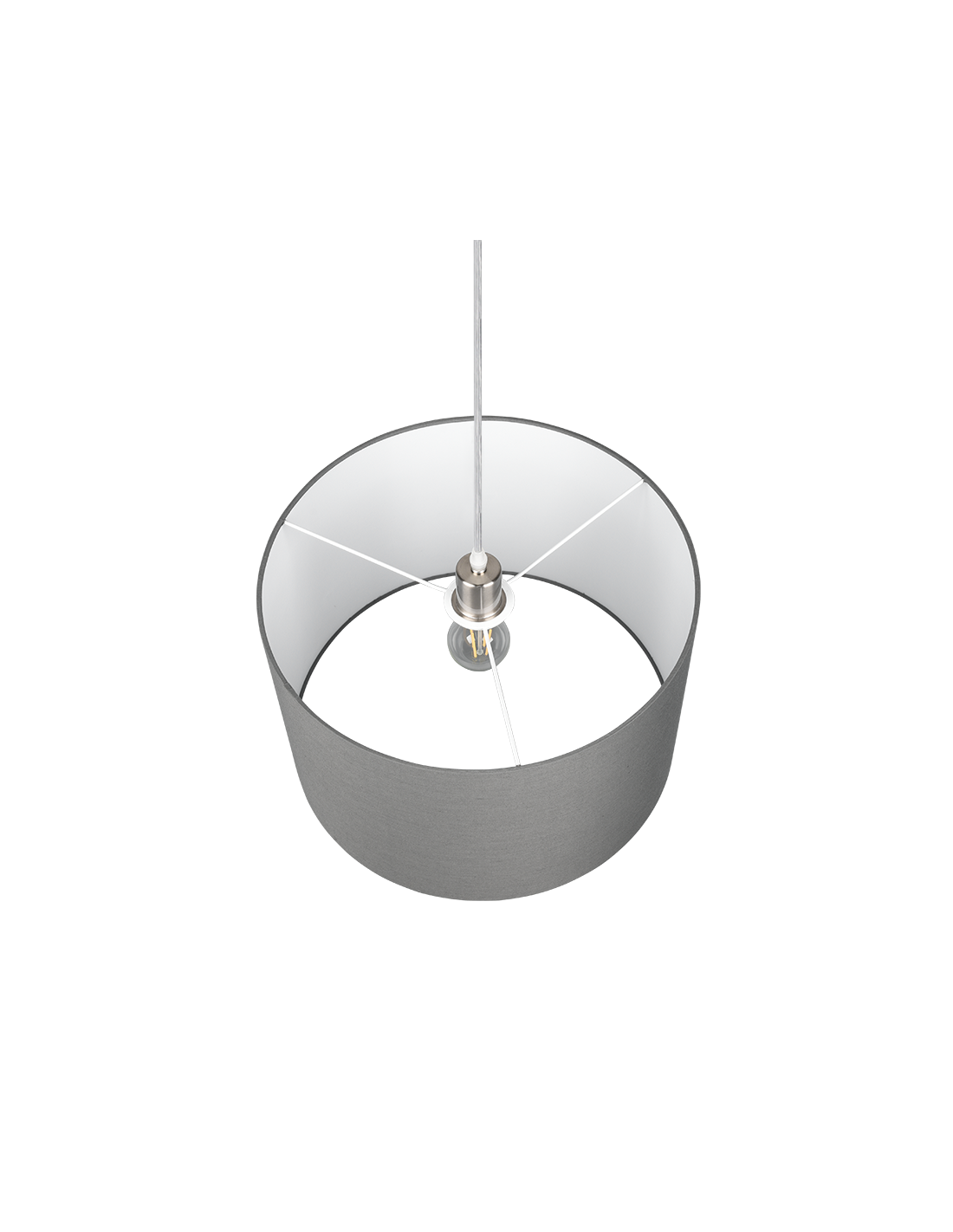 Sospensione Singola Hotel Paralume Grigio Ø40 cm Trio Lighting