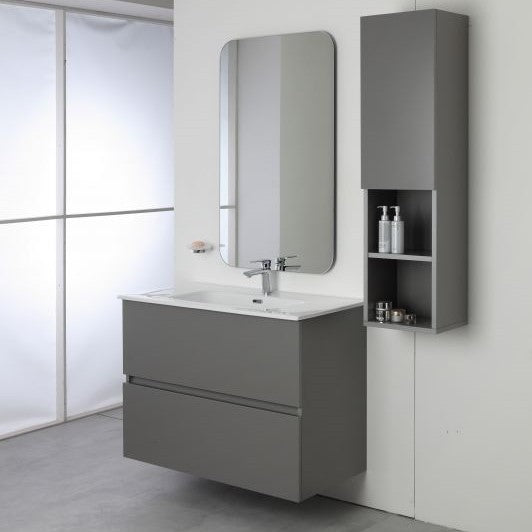 Composizione Bagno due cassetti Grigio Pastello 90x47x h60 cm