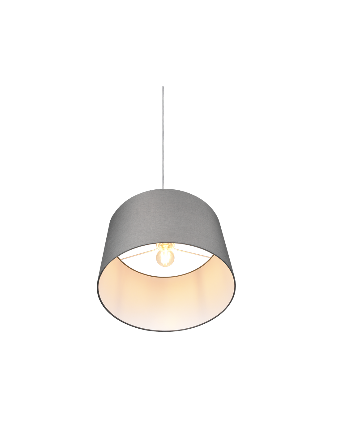 Sospensione Singola Hotel Paralume Grigio Ø40 cm Trio Lighting