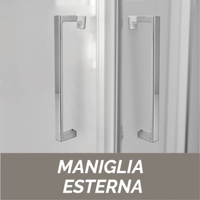 Porta doccia pivotante in cristallo - Linea Essential - cm 68-72 / Apertura cm 50,5