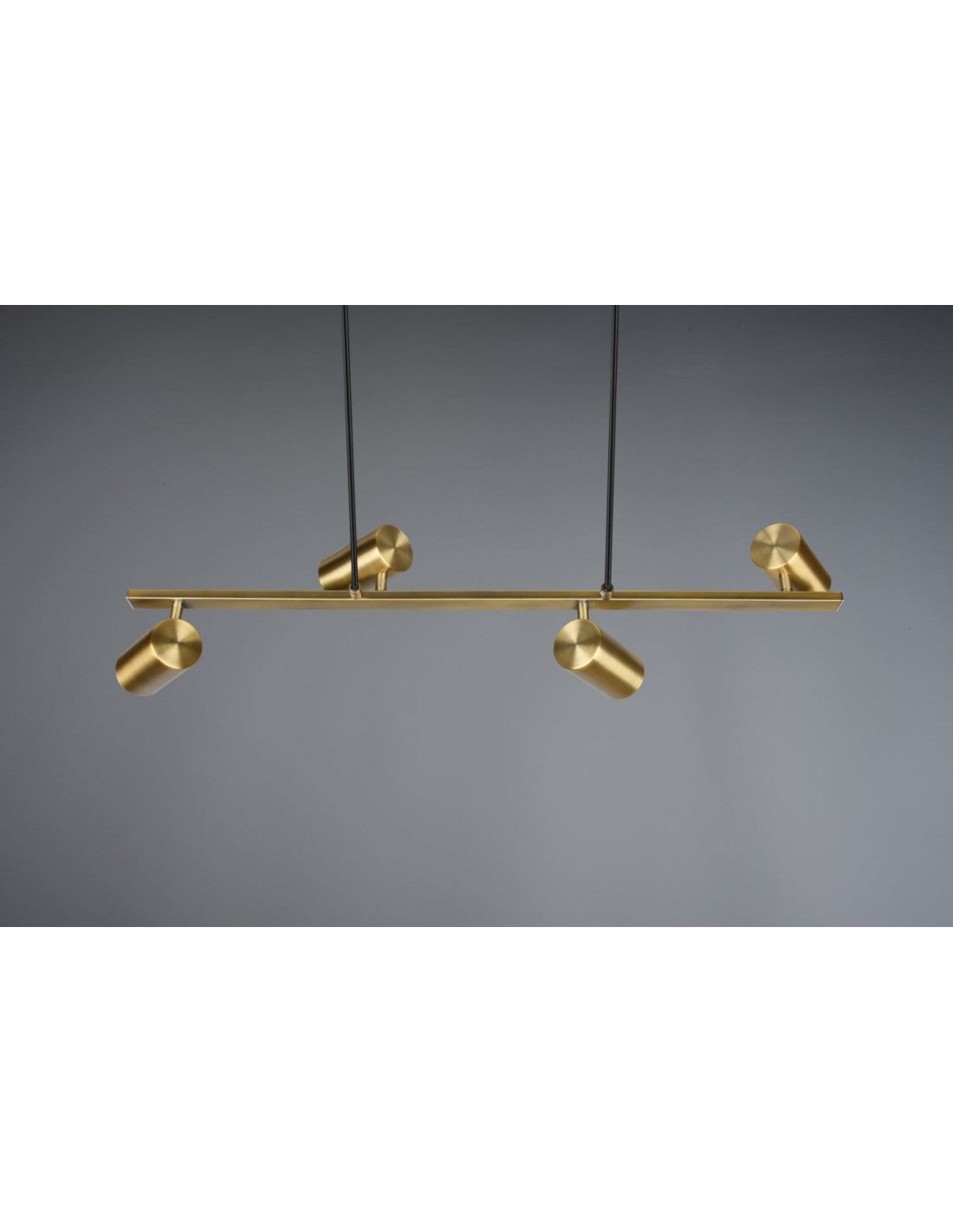 Sospensione 4 Faretti GU10 Orientabili Marley Ottone Invecchiato Trio Lighting