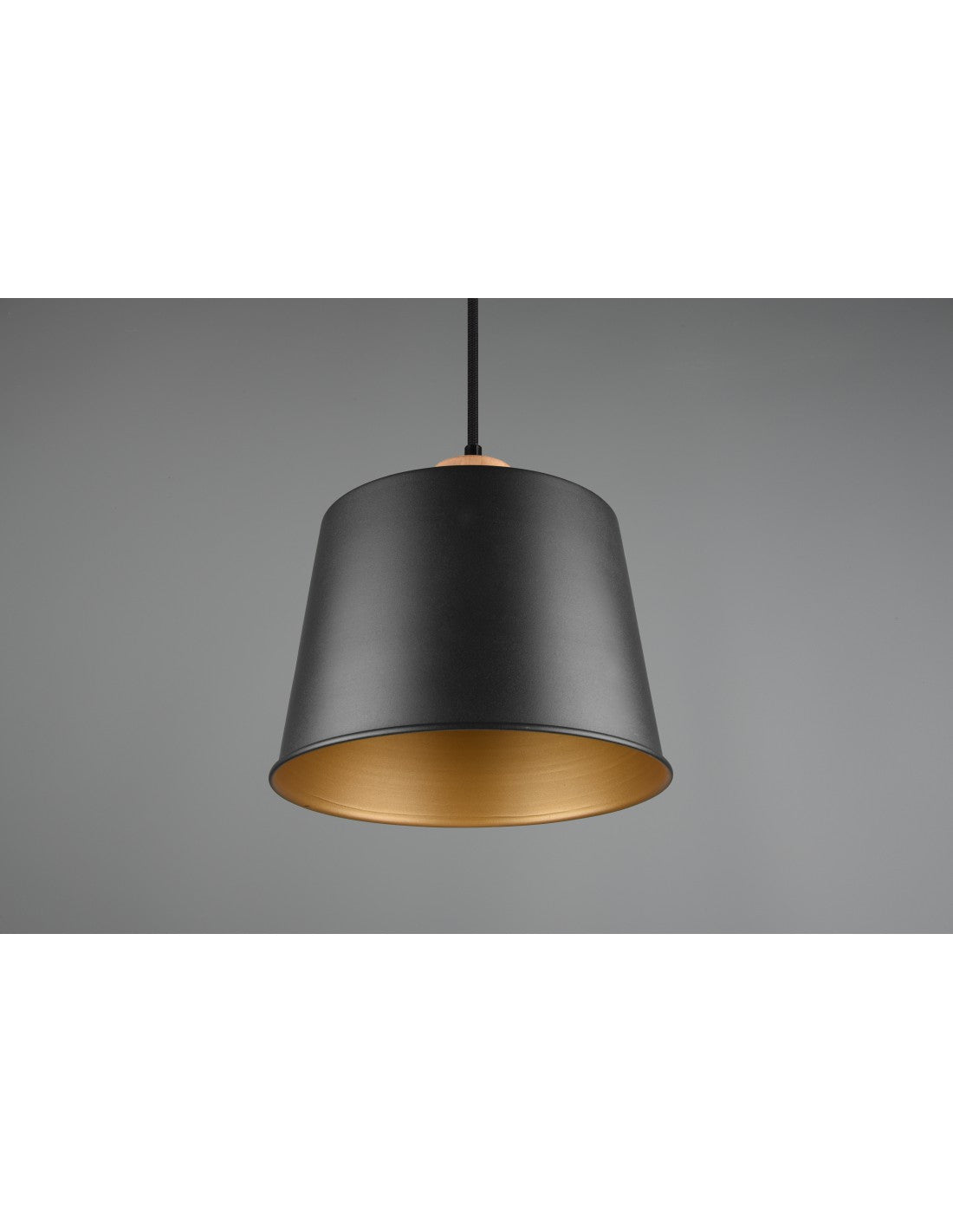 Sospensione Singola Paralume Nero Oro Harris Trio Lighting