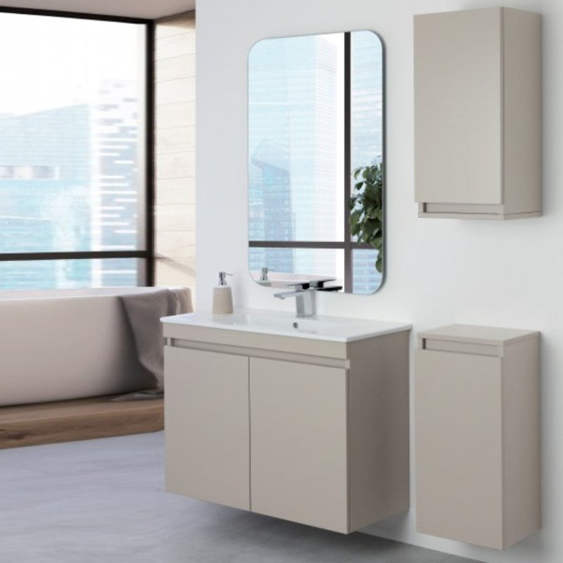 Composizione bagno a sospensione SLIM Linea Pastello colore Tortora 80x37x h69 cm