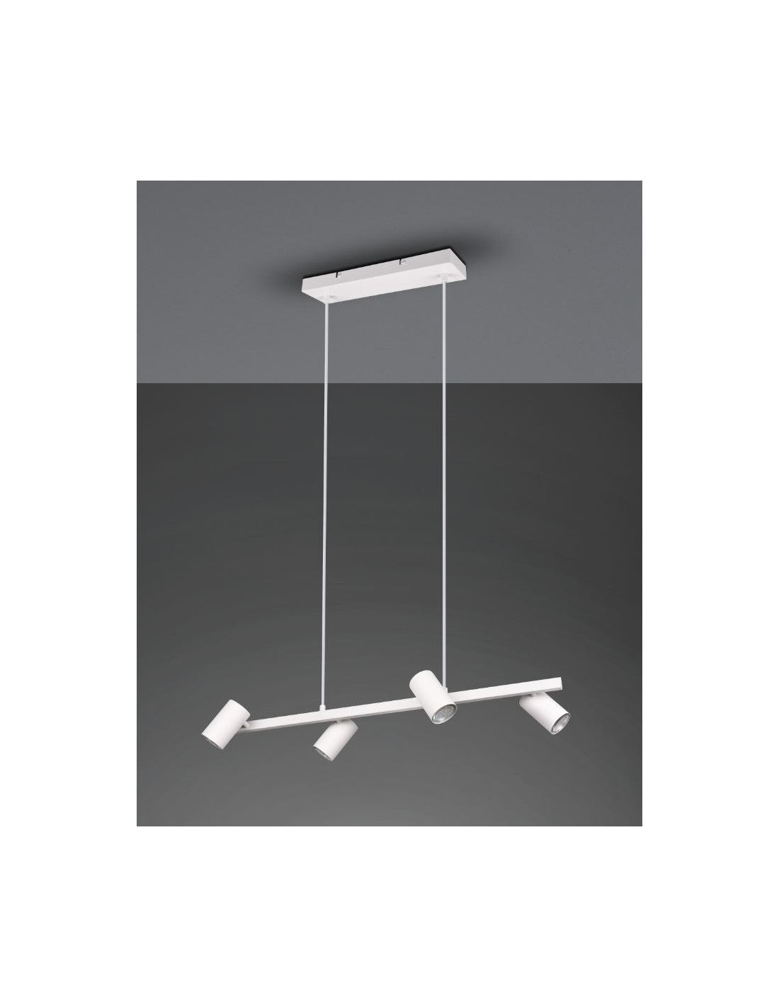 Sospensione Bianca 4 Faretti Spot GU10 Orientabili Marley Trio Lighting