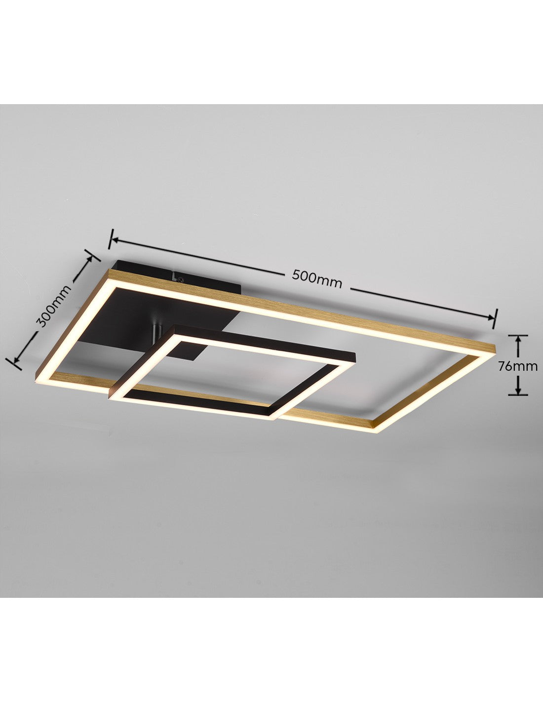 Plafoniera Ottone Squadrata Orientabile Led Dimmer Padella Trio Lighting