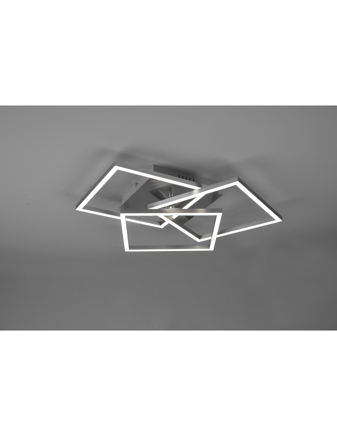 Plafoniera 3 Quadrati Orientabili Led Dimmer Mobile Nichel Trio Lighting