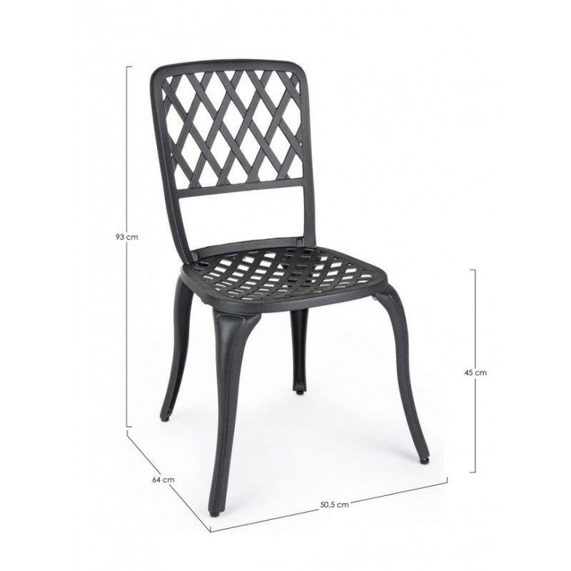Sedia Alluminio Antracite Esterno Cm 44 X 46 X 89H