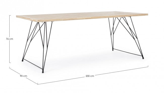 Tavolo design industrial in legno DISTRICT 200x90x h76 cm