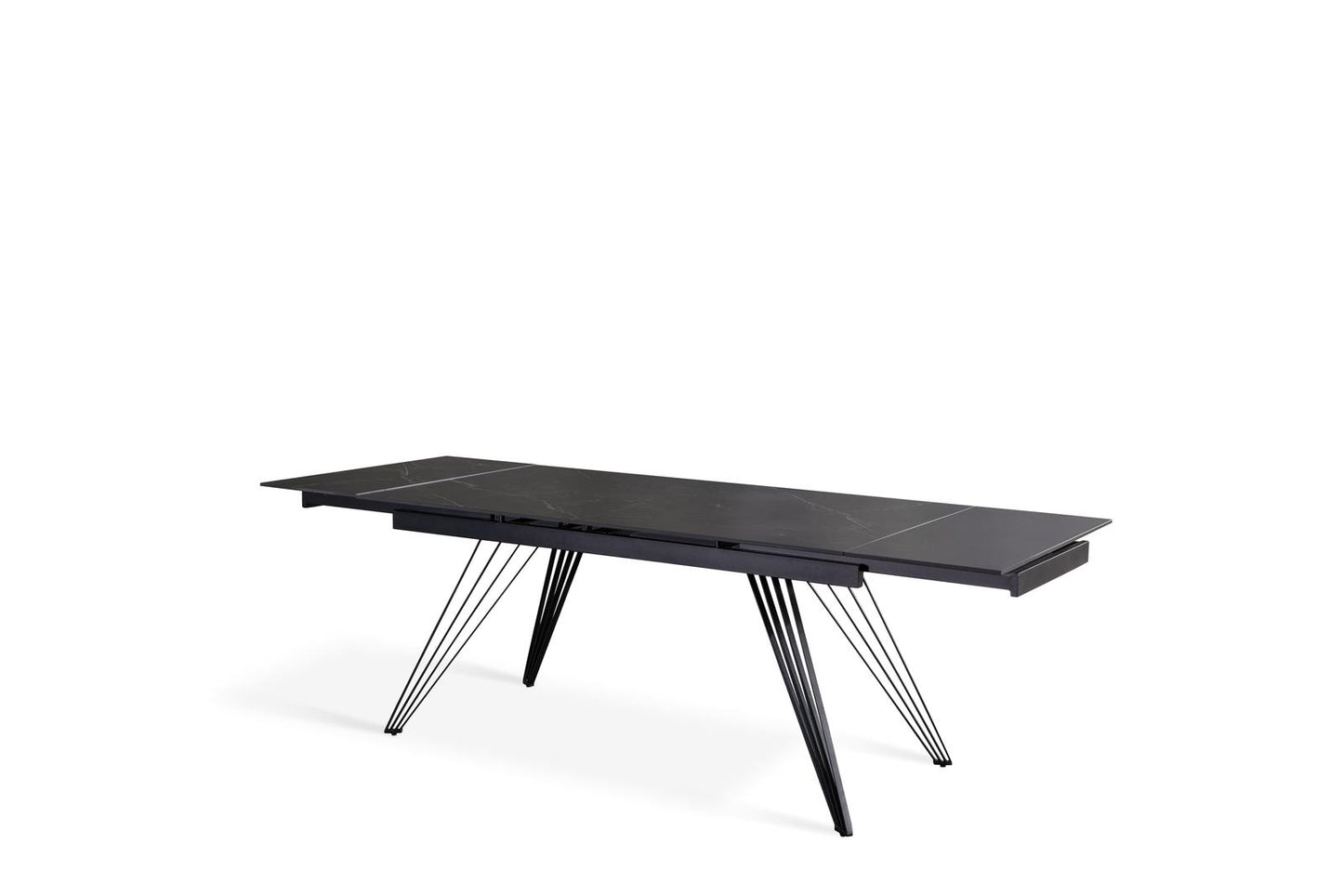 Tavolo allungabile nero opaco 90 cm x 160-240 cm cm H. 76 cm