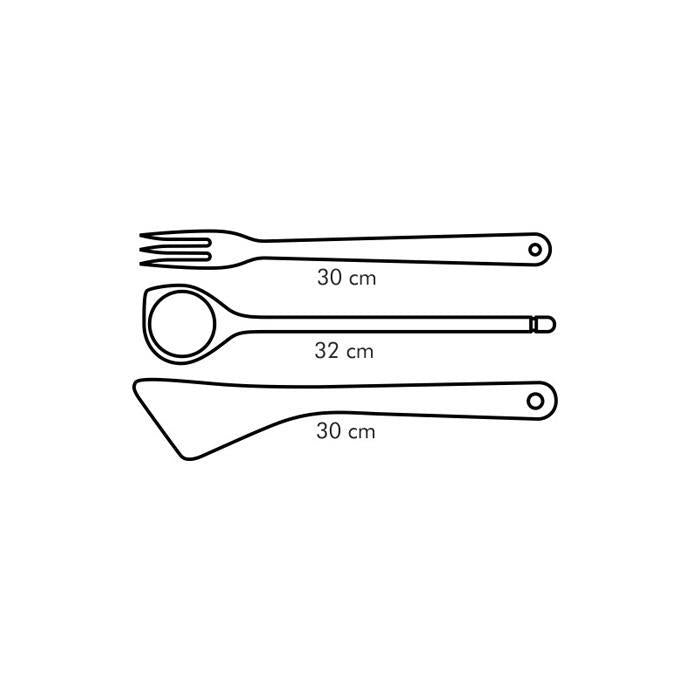 Set 3 pz Cucchiaione, Pala, Forchetta Woody