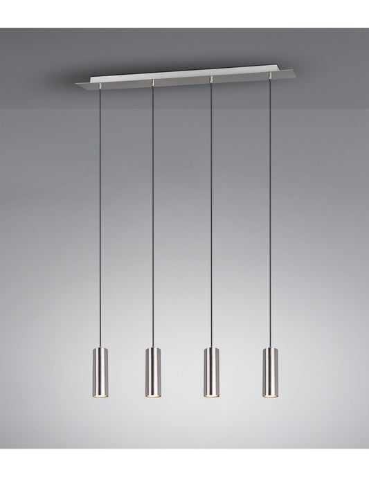 Sospensione Isola 4 Luci Cilindri GU10 Marley Nichel Lighting