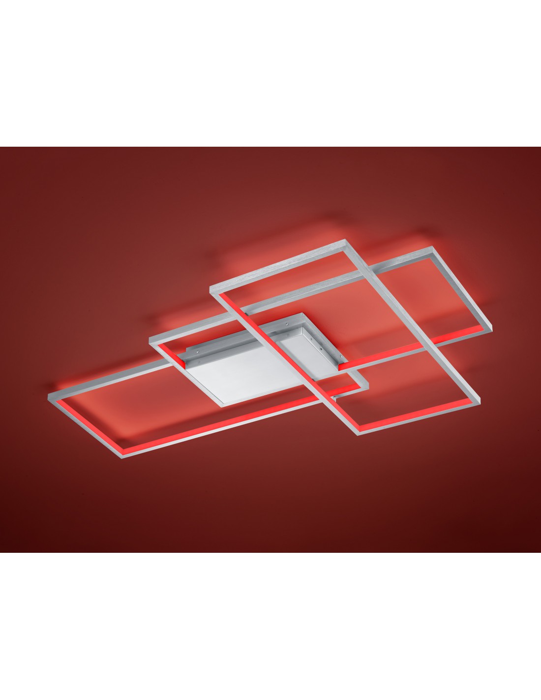 Plafoniera Led Thiago 3 Rettangoli L114 cm Nichel Trio Lighting