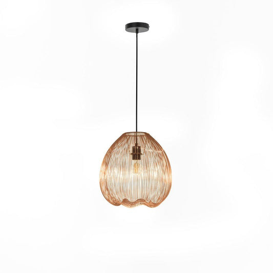 Lampadario moderno metallo ottone lucido cm 35