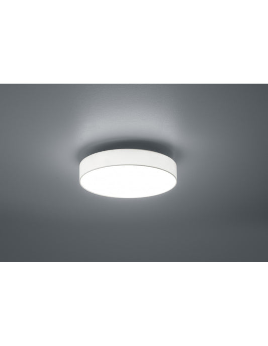 Plafoniera Led Dimmer Cambio Colore Paralume Tessuto Bianco Lugano Ø40 cm Trio Lighting
