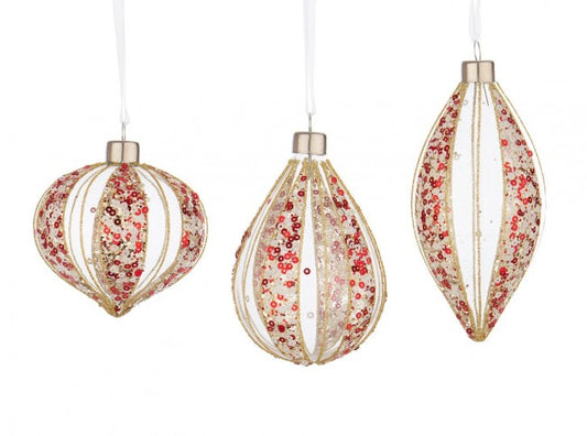 12x Pendaglio Vt Spangly Rosso