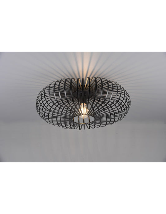Plafoniera Nera Gabbia Aperta Ellissi Nera Johann Ø50 cm Trio Lighting
