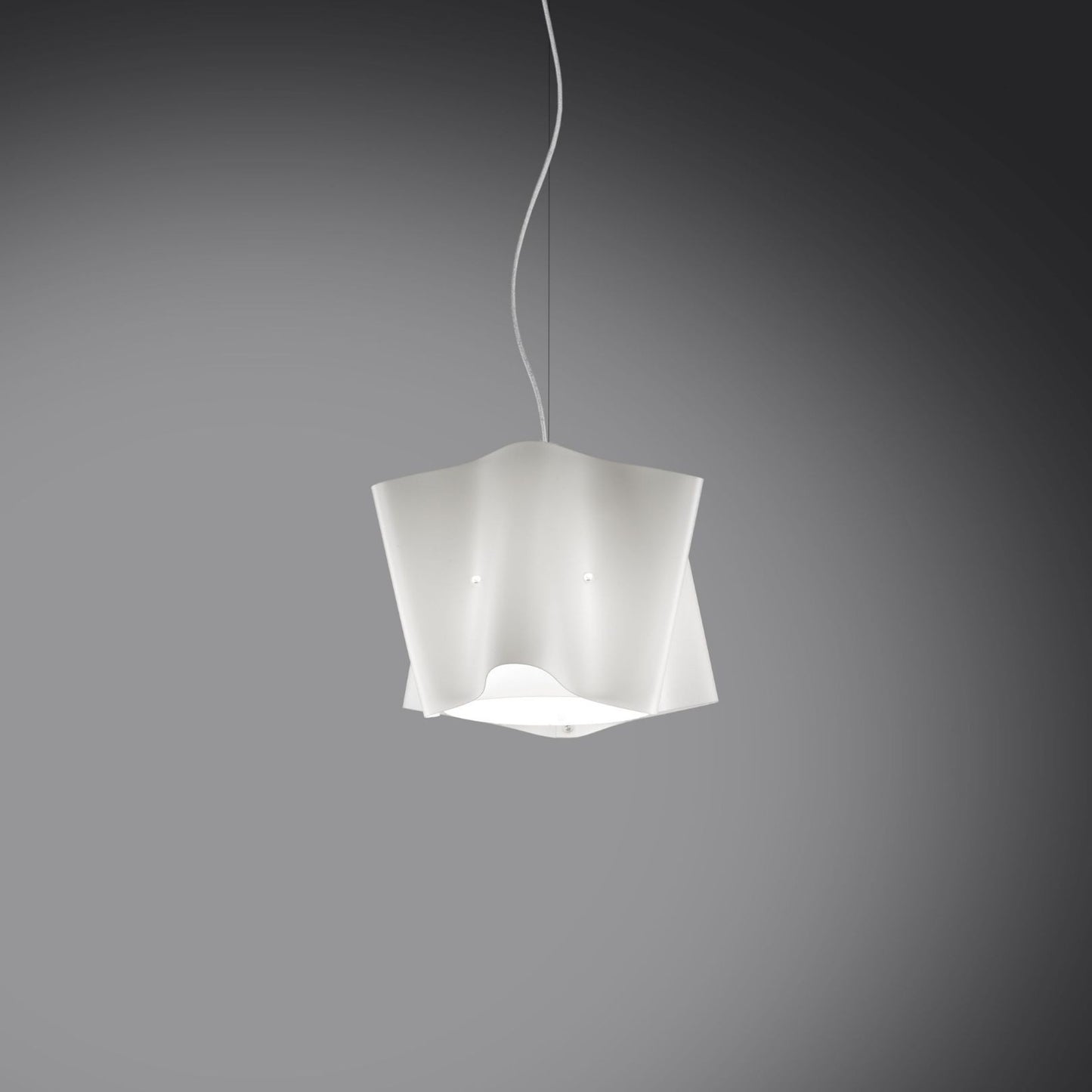 Sospensione Bianco in Metallo Cromato Cm. 25 x 25h