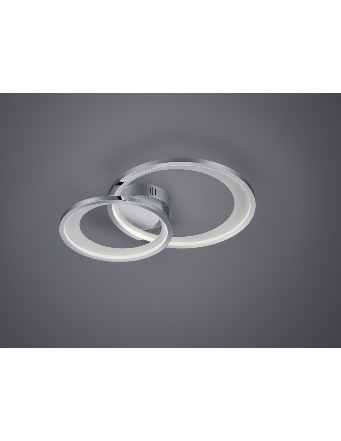 Plafoniera Granada Doppio Cerchio Cromo Led 29w Dimmerabile L59 cm Trio Lighting