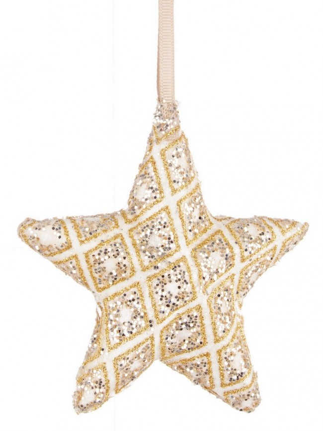 4x Pendaglio Rombi Stella Oro