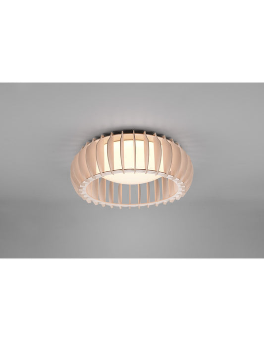 Lampada Da Soffitto Legno Naturale Led Dimmer Monte Ø40 cm Trio Lighting