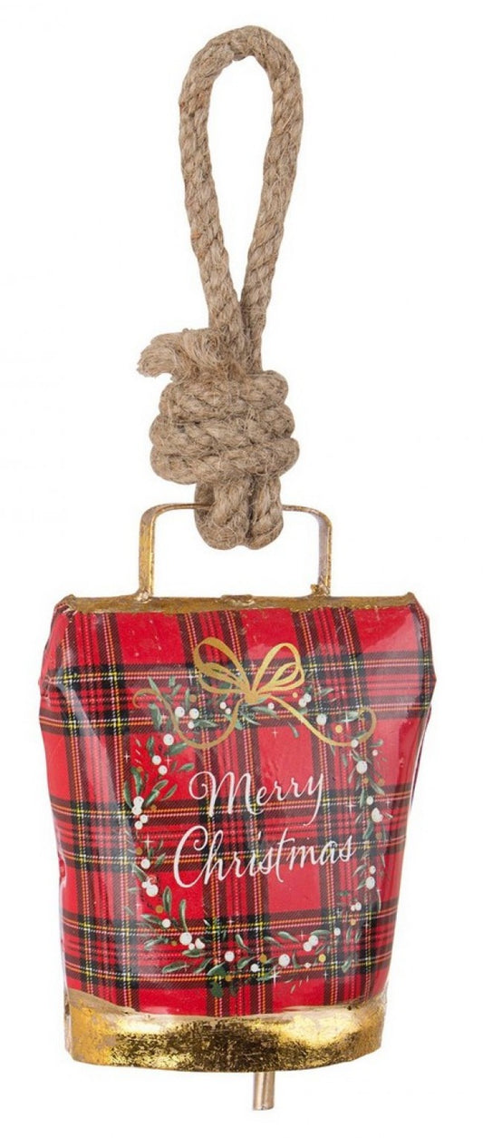 12x Pendaglio Wendi Campana Tartan Merryxmas