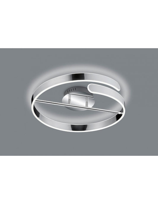 Plafoniera Design Cerchio Led Dimmer 4000k Parma Cromo Trio Lighting