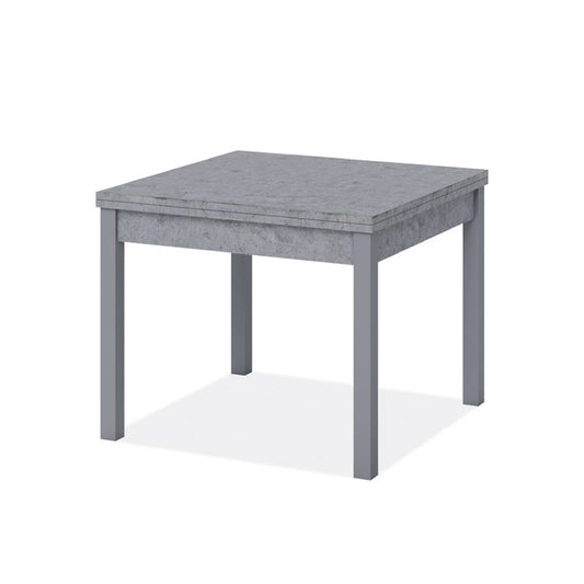 Tavolo pranzo grigio cemento apribile libro in legno nobilitato cm 90x90-180