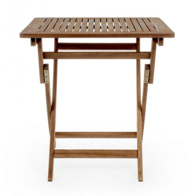 Tavolo Noemi per esterno in legno di acacia pieghevole  70x70x h73 cm
