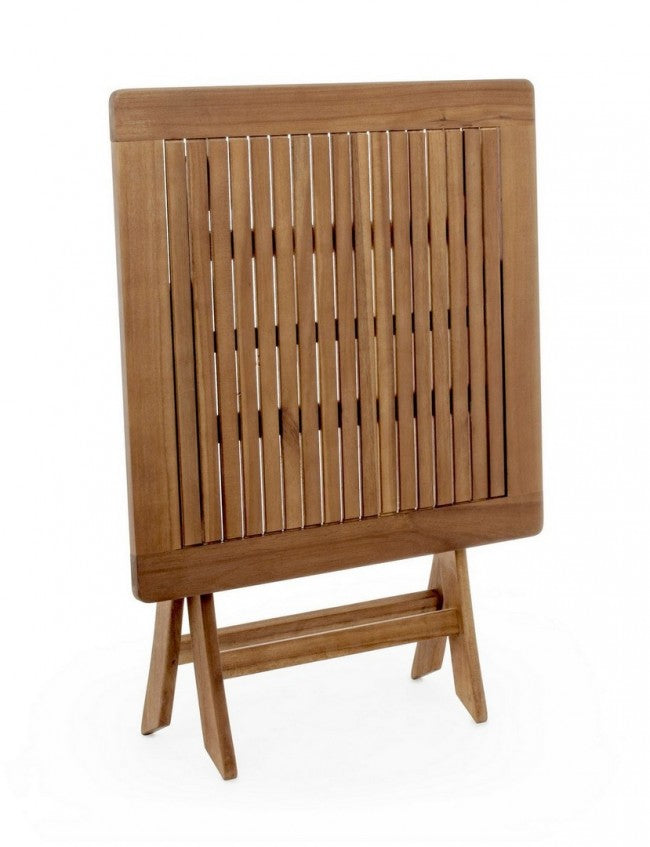 Tavolo Noemi per esterno in legno di acacia pieghevole  70x70x h73 cm