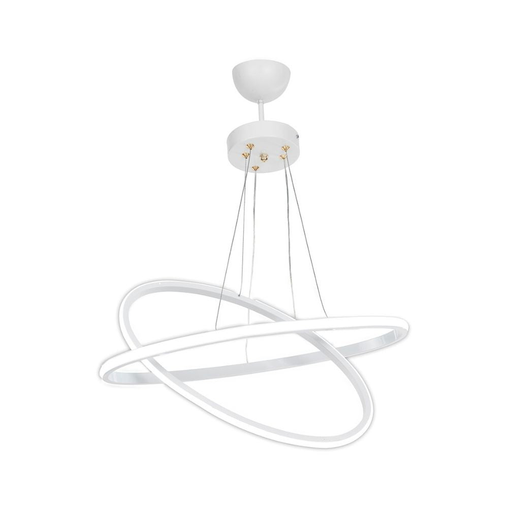 Lampada a sospensione Muso due anelli bianchi Led MDL4438 EFFEZ