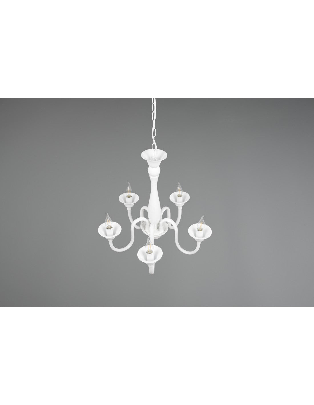 Lampadario Bianco 5 Luci Con Catena Elsa Trio Lighting