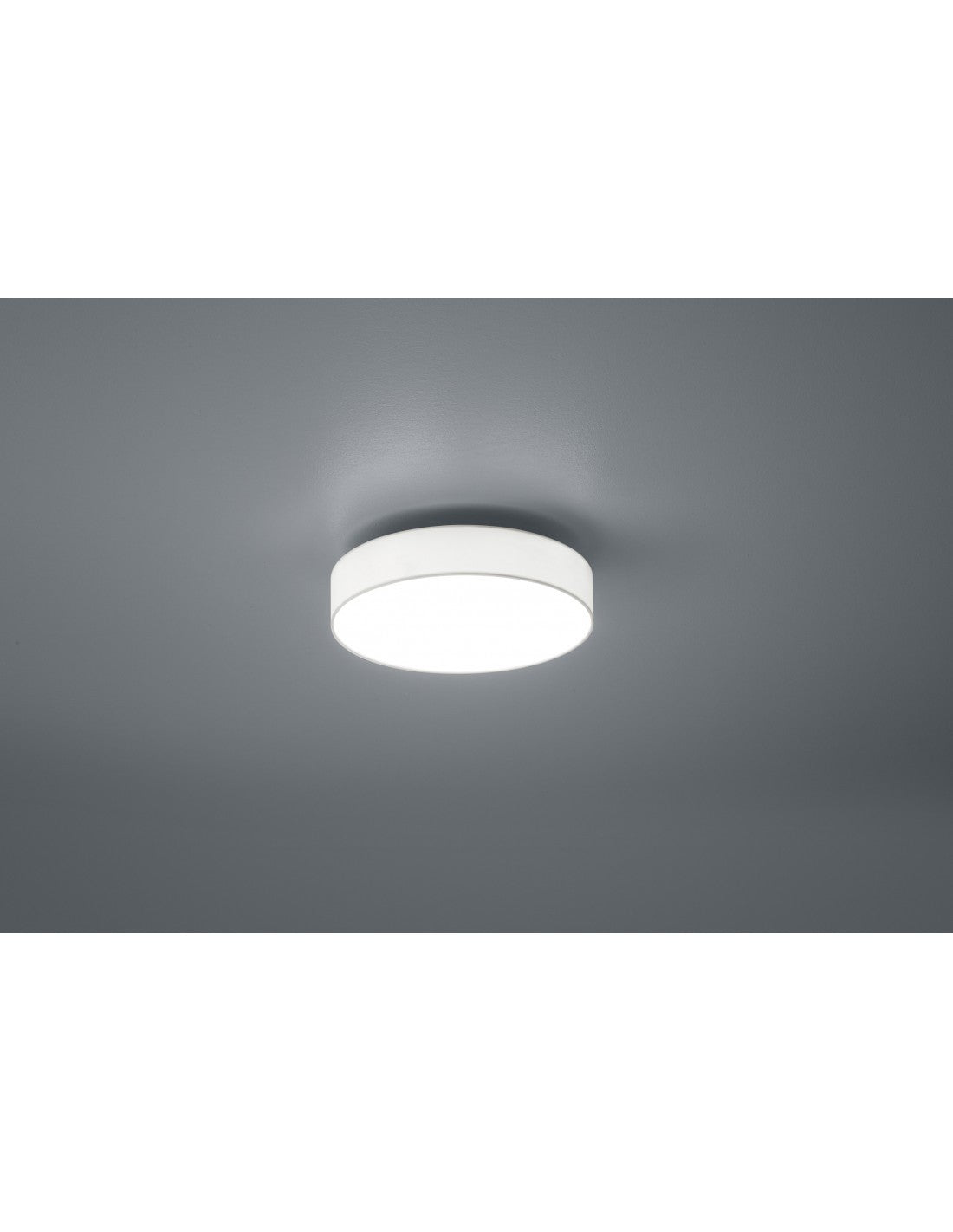 Plafoniera Soffitto Led Dimmer Cambio Colore Tessuto Bianco Lugano Ø30 cm Trio Lighting