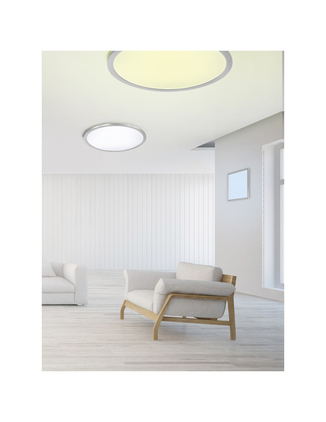 Plafoniera Quadrata Griffin Led Dimmerabile Rgbw Nichel 39x39 cm Trio Lighting