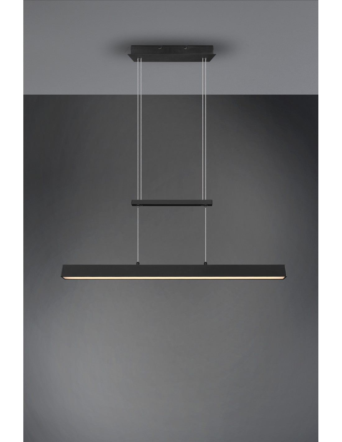 Sospensione Paros Doppia Luce Led Dimmerabile Nero L90 cm Trio Lighting