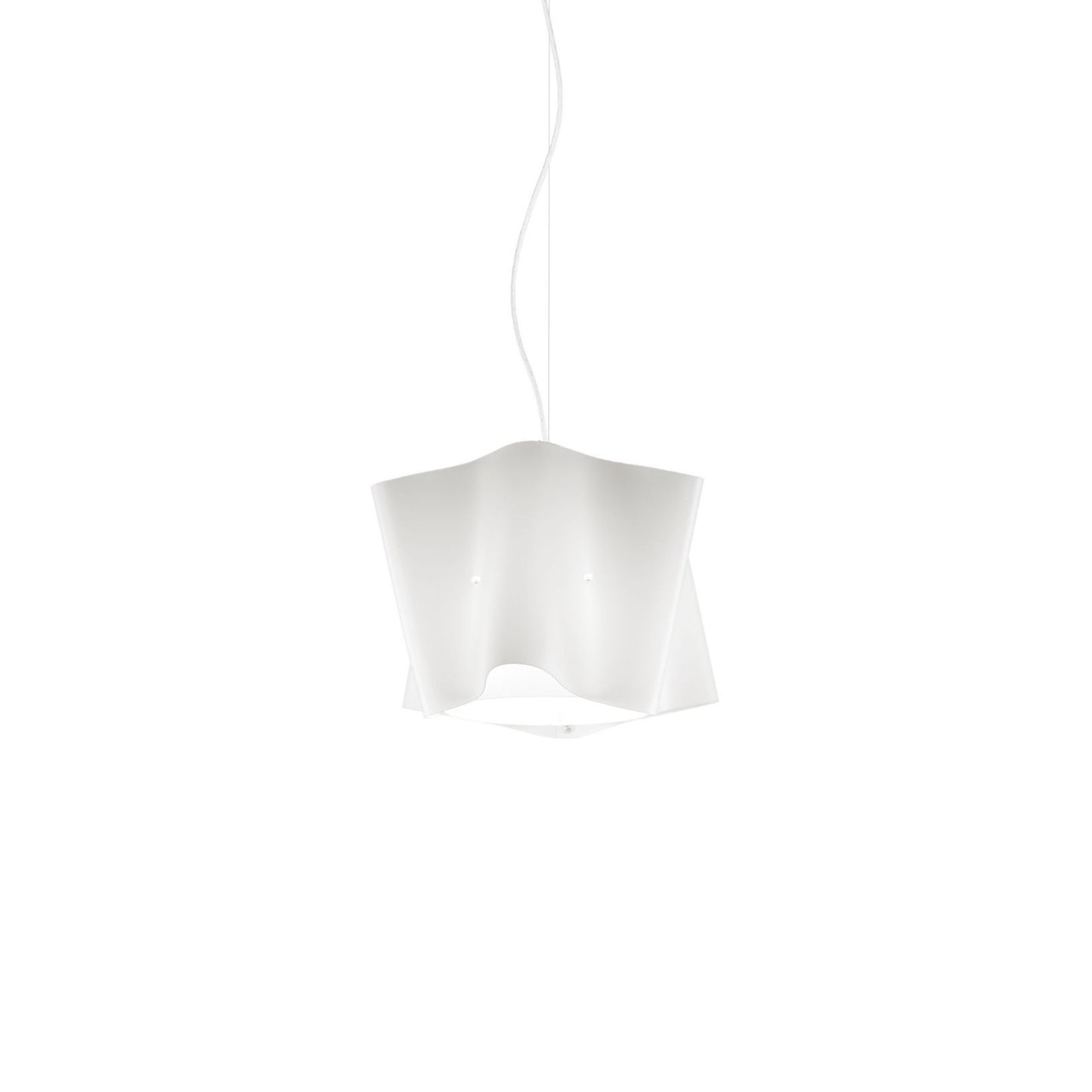 Sospensione Bianco in Metallo Cromato Cm. 25 x 25h