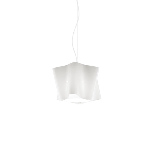 Sospensione Bianco in Metallo Cromato Cm. 25 x 25h