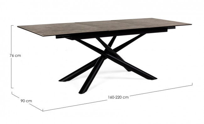 Tavolo allungabile Seyfert piano ceramica 160-220x90 cm