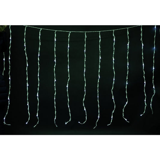 Tenda 144 LED Bianco effetto pioggia 300x 90 cm