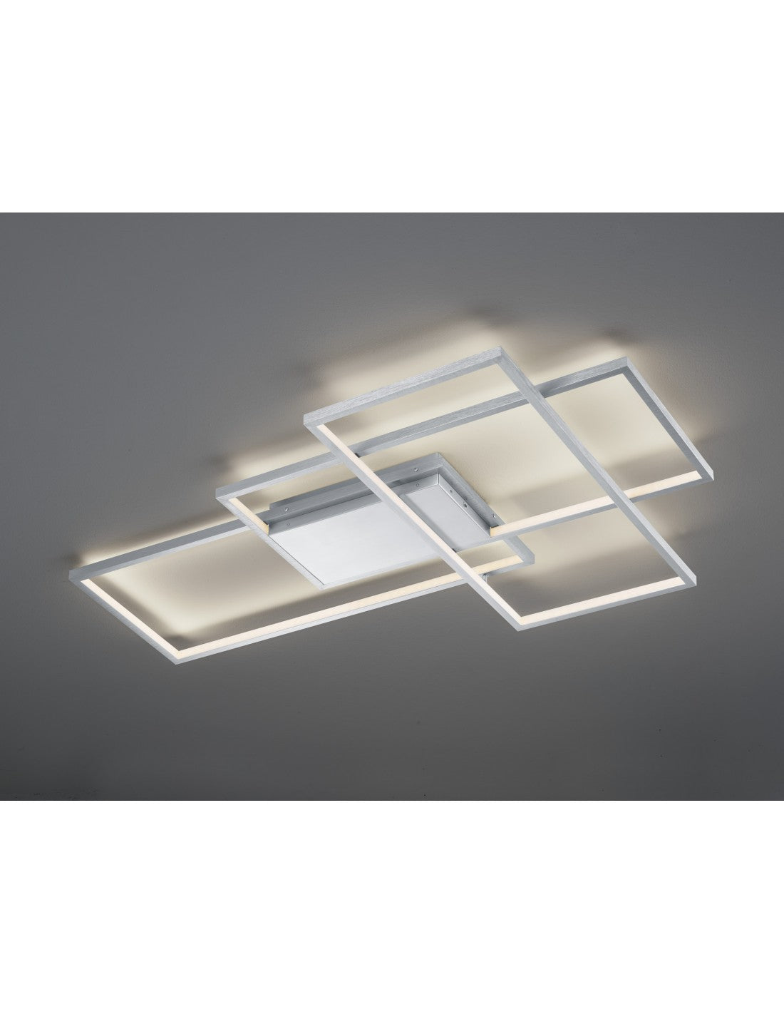 Plafoniera Led Thiago 3 Rettangoli L114 cm Nichel Trio Lighting