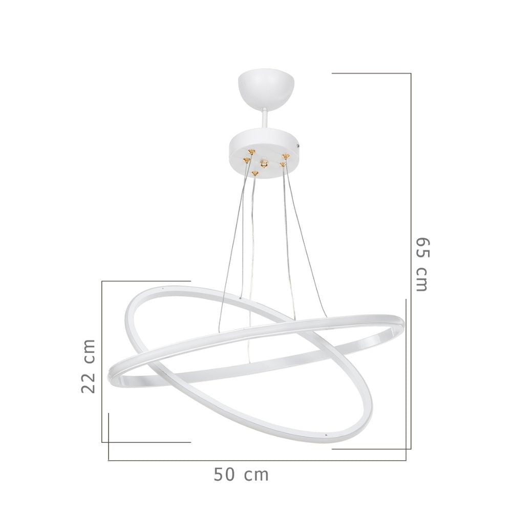Lampada a sospensione Muso due anelli bianchi Led MDL4438 EFFEZ