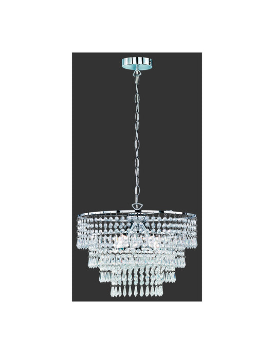 Lampadario Orient 3 Luci E14 Cromo Ø42 cm Pendenti Decorativi Trio Lighting