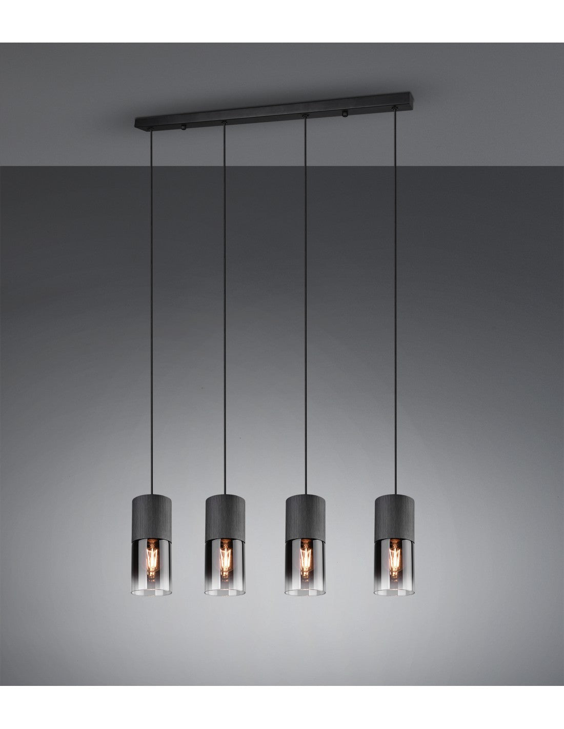 Sospensione Vintage 4 x E27 Robin Metallo Nero Trio Lighting