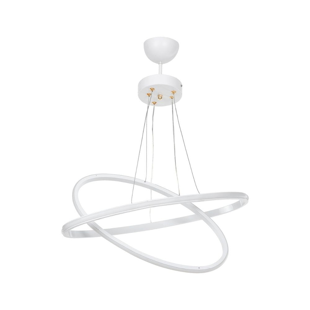 Lampada a sospensione Muso due anelli bianchi Led MDL4438 EFFEZ