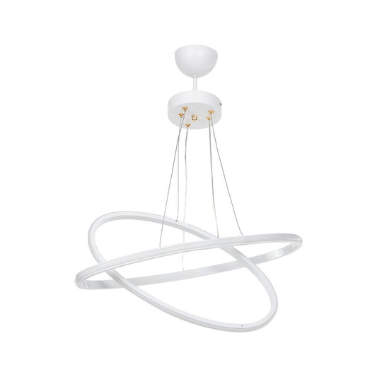 Lampada a sospensione Muso due anelli bianchi Led MDL4438 EFFEZ