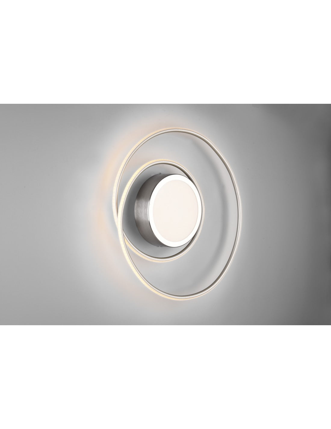 Plafoniera Moderna Soffitto Circolare Yava Nichel Led Dimmer Trio Lighting