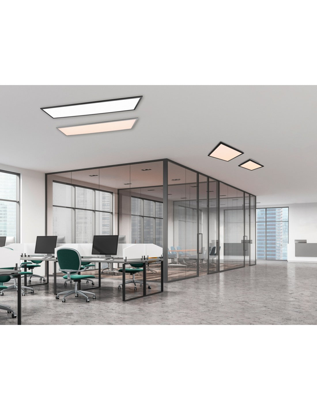 Plafoniera Led Moderna Rettangolare Gamma Nero Trio Lighting