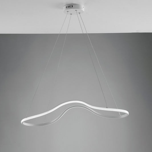 Lampadario in metallo e alluminio Bianco LED integrato 74x31x h150 cm