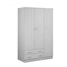 Armadio in legno tre ante due cassetti Eucalipto 115x52x h182 cm