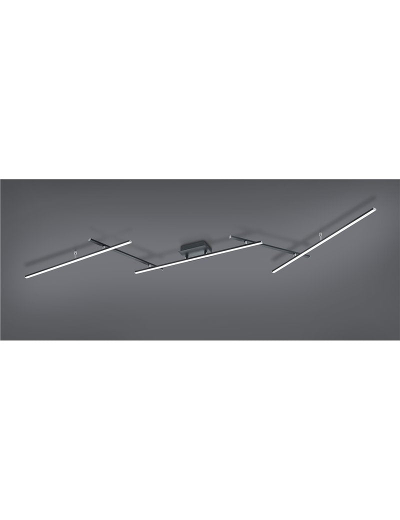 Arvin plafoniera led bacchette orientabili nera retro-illuminata rgb con telecomando multifunzione l. 245cm Moderno LED